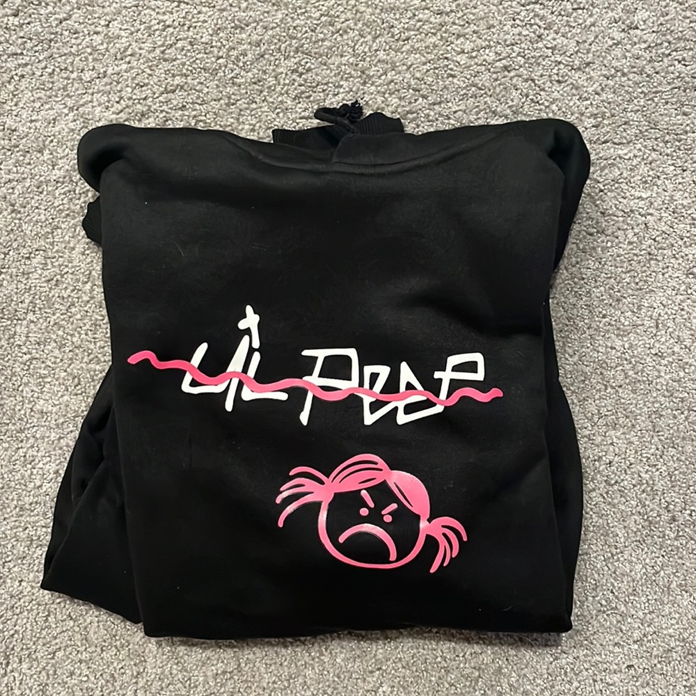 Lil peep face hoodie black